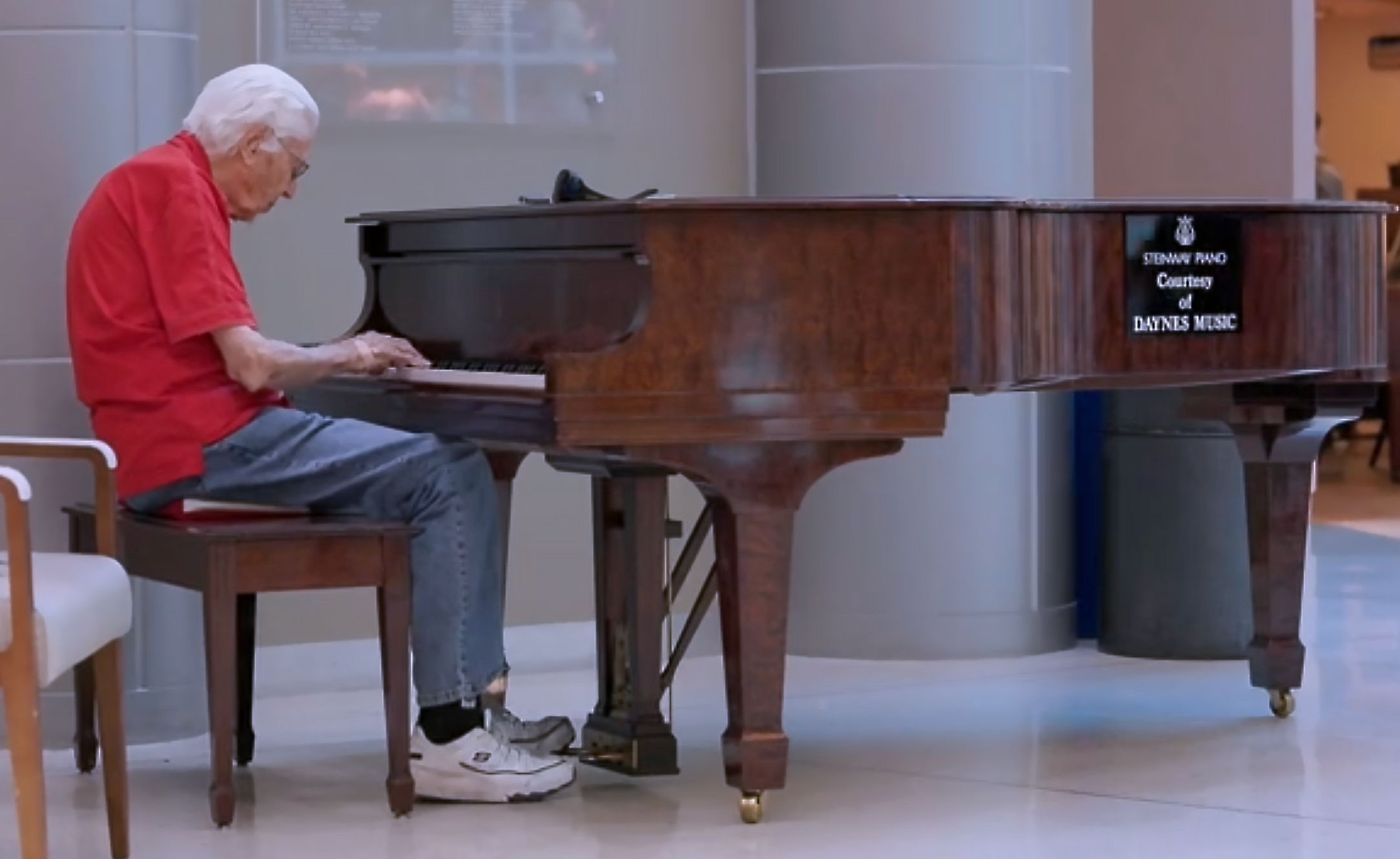 Ed Lueders, Jazz Pianist, performing on a Steinway.